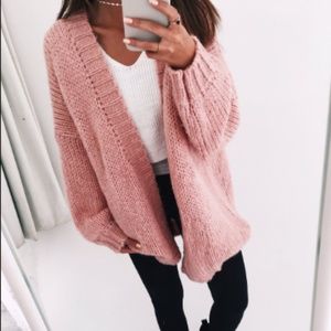 Stargaze Blush Pink Oversized Cozy Knit Cardigan